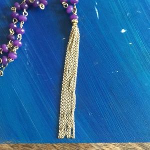 🌏Purple necklace with chain tassel